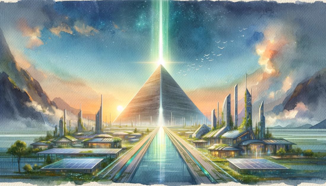 Umjetnilki prikaz neke napredne civilizacije koja je možda mogla da izgradi Piramide. 