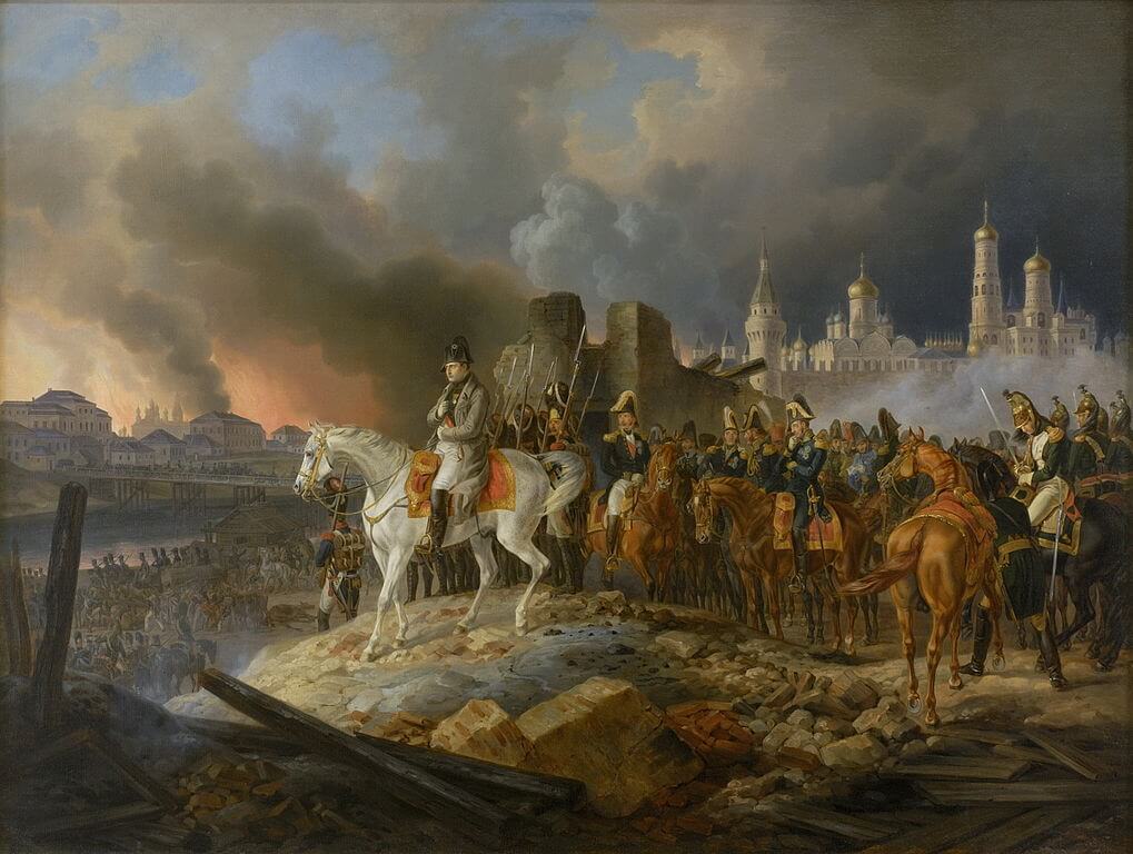 Napoleon posmatra požar Moskve u septembru 1812. godine, autor Adam Albrecht, 1841